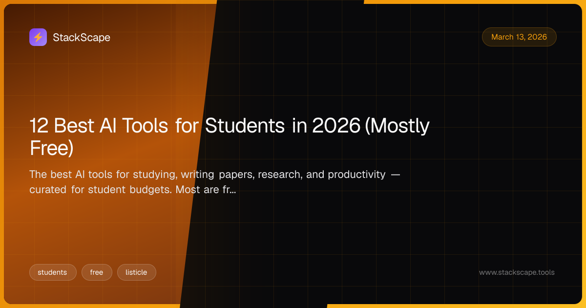 12 Best AI Tools for Students in 2026 (Mostly Free) | StackScape