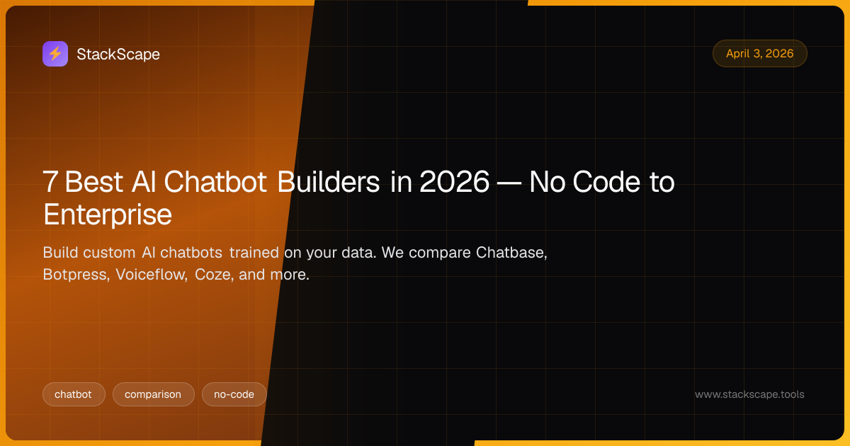 7 Best AI Chatbot Builders in 2026 — No Code to Enterprise | StackScape
