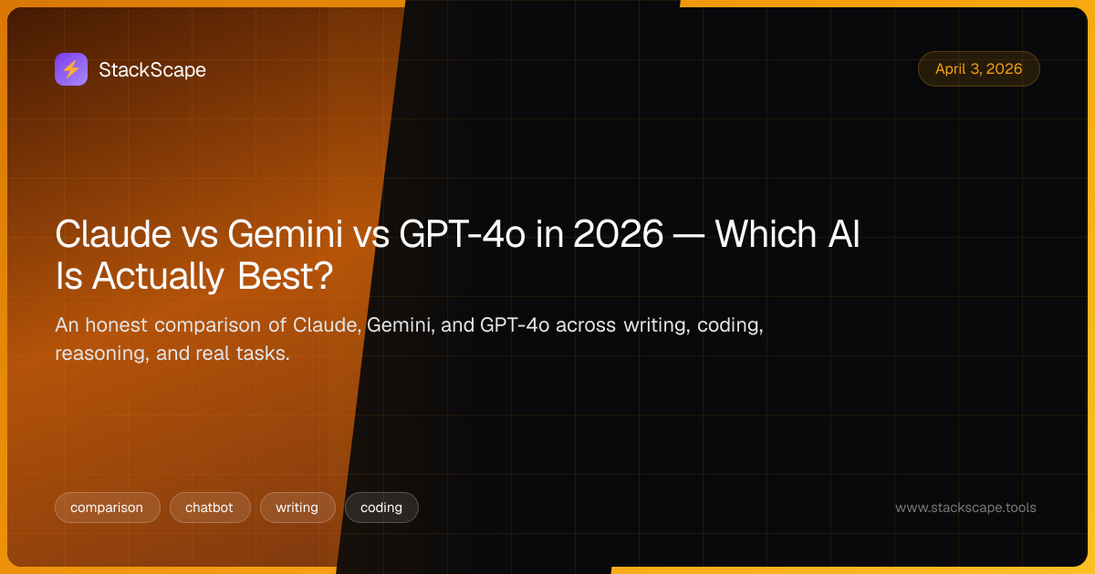 Claude vs Gemini vs GPT-4o in 2026 — Which AI Is Actually Best ...