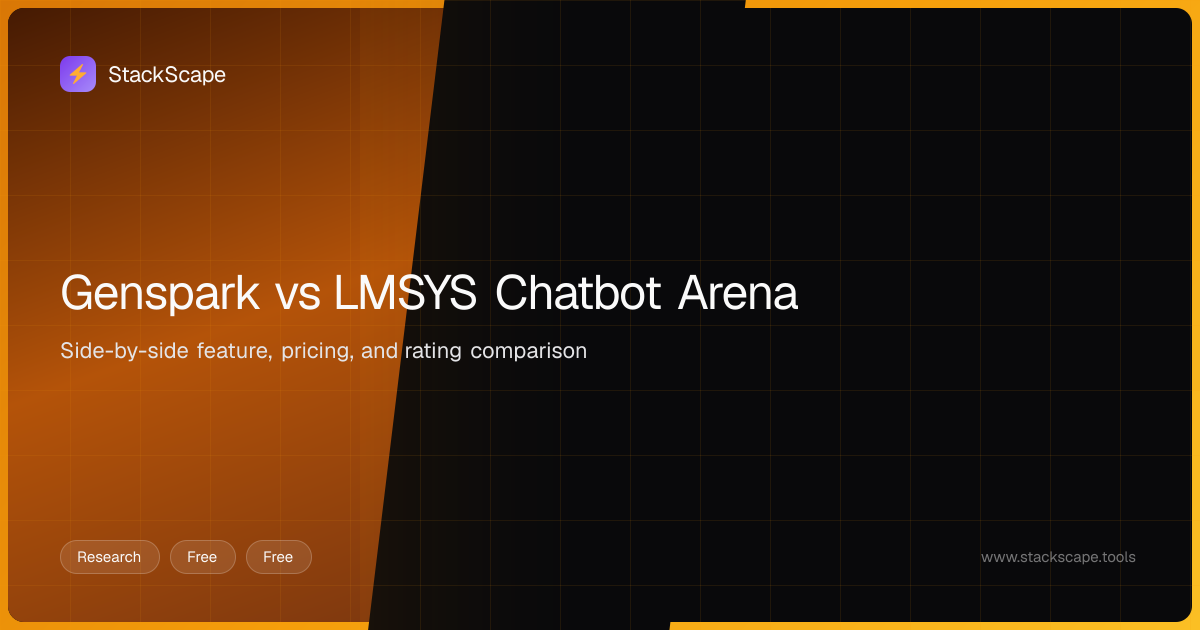 Genspark vs LMSYS Chatbot Arena: Which is Better? (2026) | StackScape ...