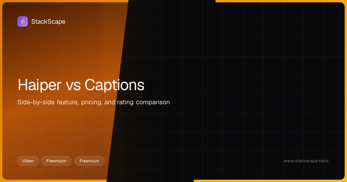 Haiper vs Captions: Which is Better? (2026) | StackScape | StackScape